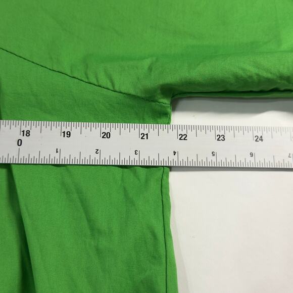 Sofia Made in Italy Fleur Dress Apple Green Mini Puff Sleeve OS Cotton Blend - Picture 6 of 10